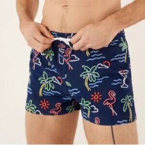 Like-new Chubbies Neon Lights Swim Trunks Small S